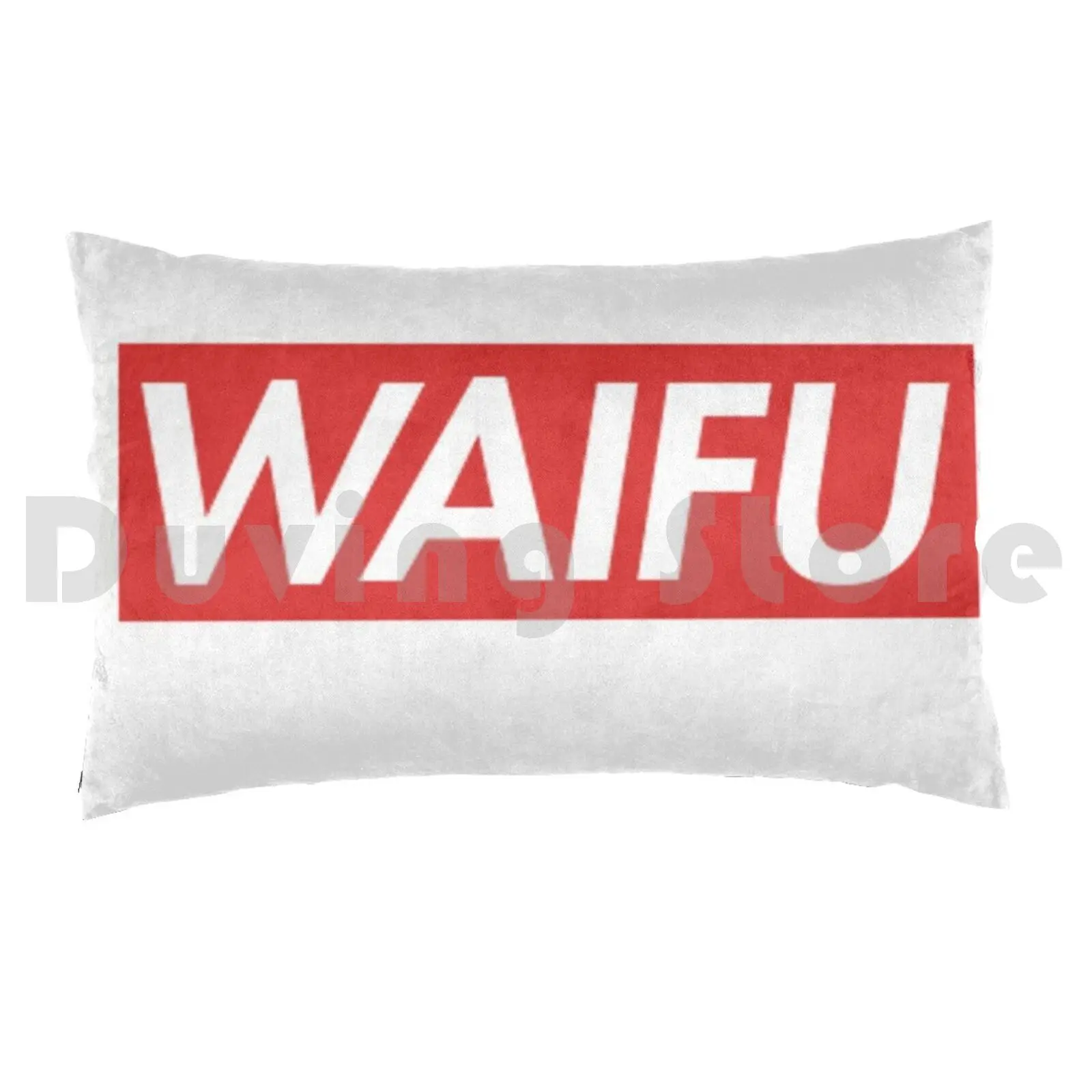 Waifu LogoPillow case Waifu Anime Anime Girl Meme Funny Hypebeast Funny Meme Satire Ironic Red Waifu