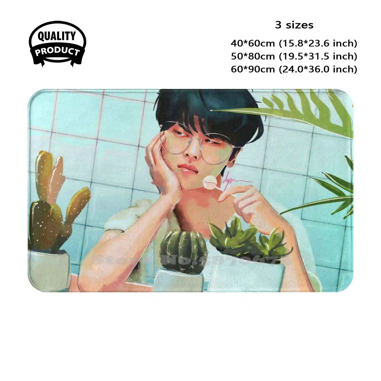 ( Vixx N ) Cactus Soft Cushion Home Carpet Door Mat Car Rug Vixx Hakyeon Fanart