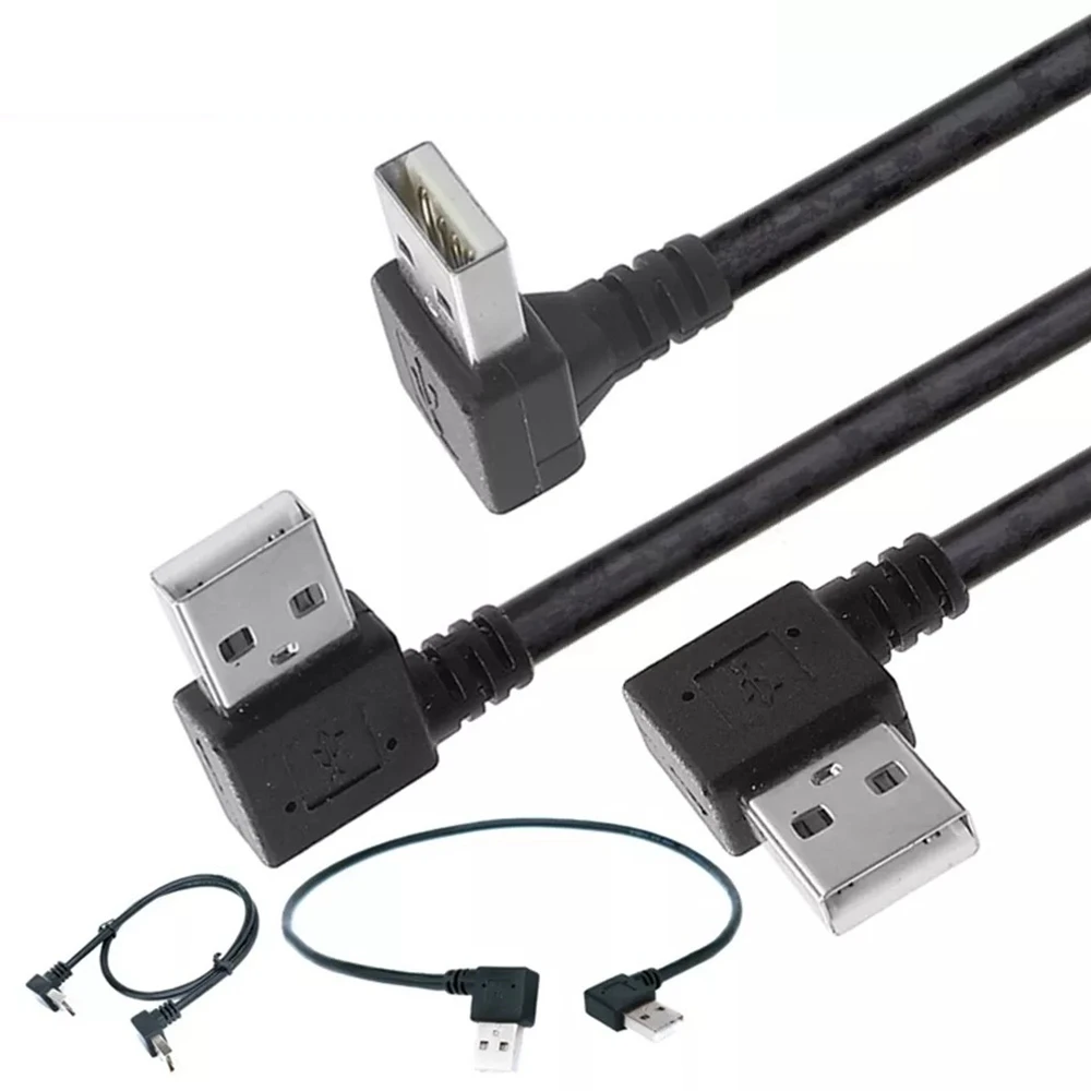 USB 2,0 stecker auf Stecker kabel 50cm USB A Stecker auf USB A Stecker 90 grad Links/Rechts/Up/Unten Winkel adapter Verlängerung
