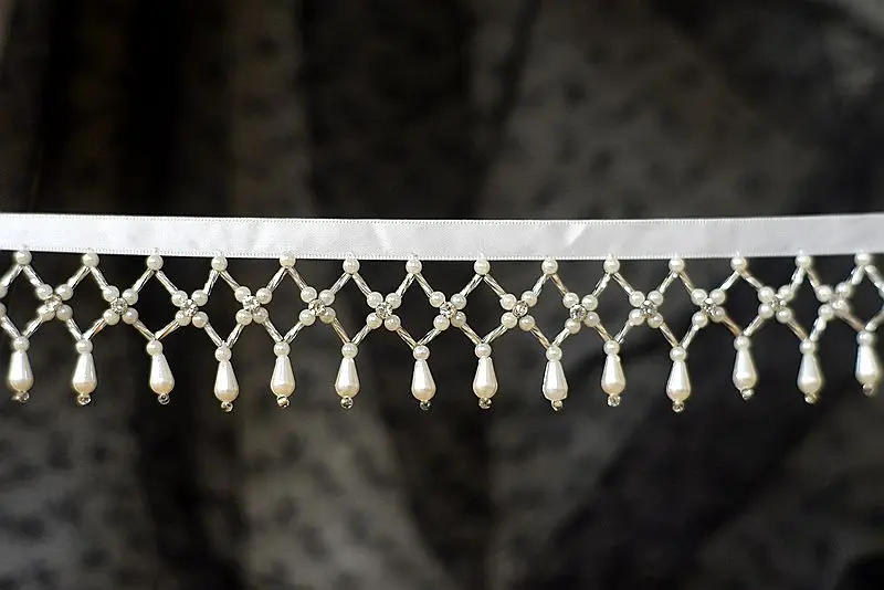 3 Yard/Lot Strass-Anhänger Perlenbesetzte Spitzenborte Quaste DIY Bühnenbekleidung Heimvorhang Hochzeitskleid Dekorative Accessoires – Detail 3
