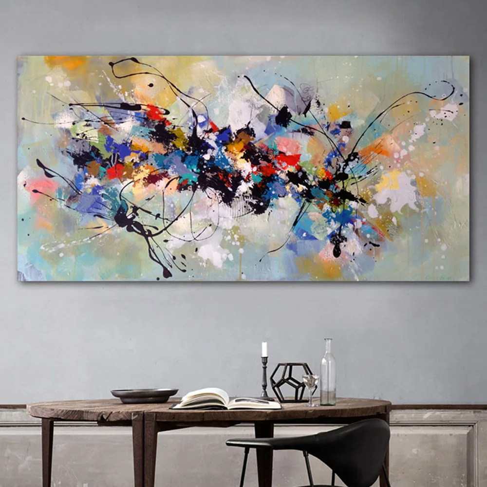 

Hand Made Abstract Home Decor Graffiti Canvas Paintings For Living Room Decoration Lines Pictures Oil Painting Wall Art