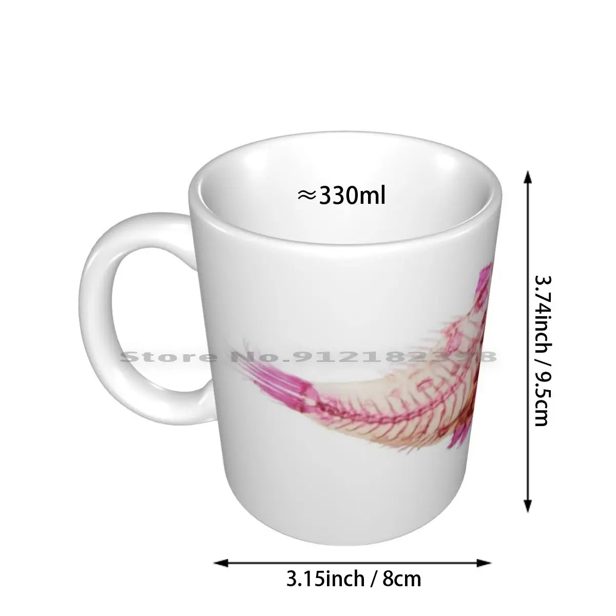 Spiny Lumpsucker Ceramic Mugs Coffee Cups Milk Tea Mug Fish Skeleton Cleared And Stained Creative Trending Vintage Gift Bottle