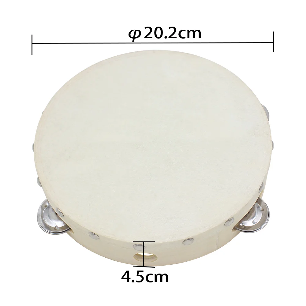 M MBAT High Quality 8inch Tambourine Drum Toys for Children Kids Educational Musical Instruments Wooden Tambourine Percussion