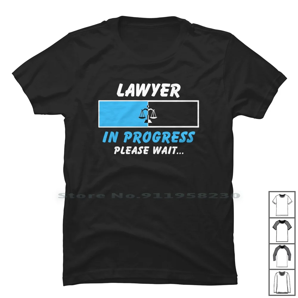 Lawyer In Progress For Dark T Shirt 100% Cotton Progress Student Ease Dark Pro Law Ark Pr