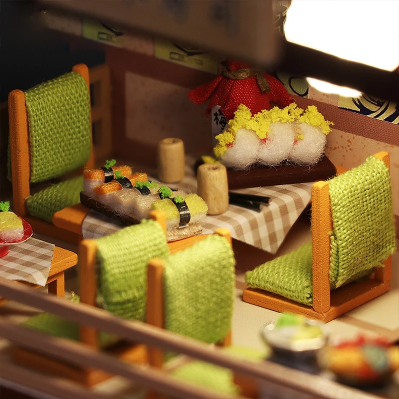 Japanse Stijl Festival Geschenken Verjaardag Giftstoys Hand-Gebouwd Huizen Sushi Plaats Warm Decoraties Diy Huis BCM2011M