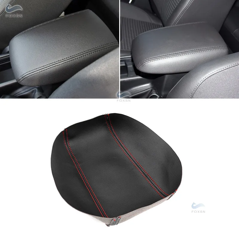 

Soft Leather Center Armrest Cover For Ford Focus 2015 2016 2017 2018 Car Center Console Lid Armrest Box Skin Cover Sticker Trim