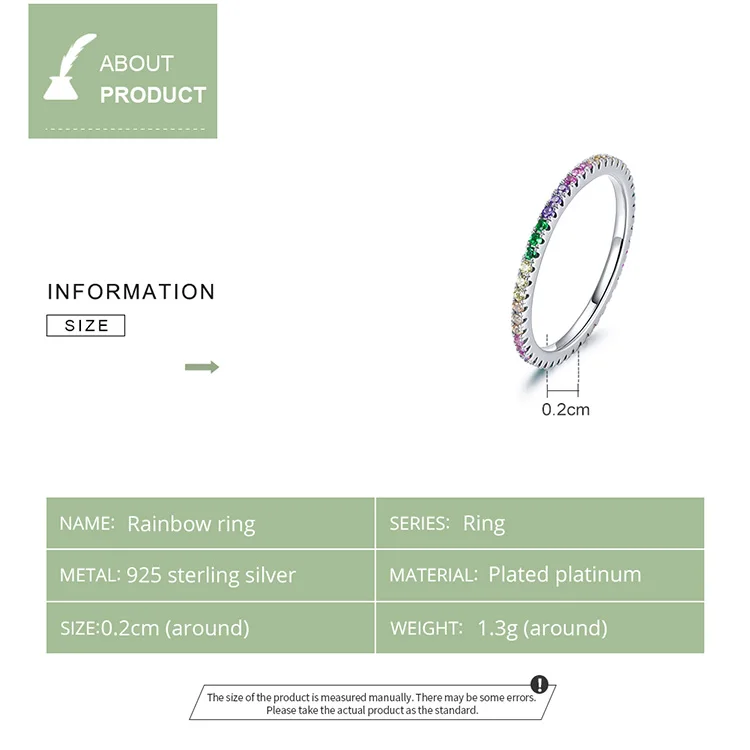 Bamoer Anello da donna in argento sterling 925 con amore per