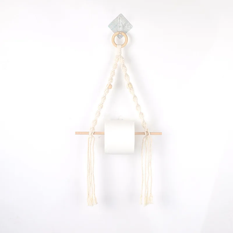 nordic toilet paper holder tapestry macrame wall hanging room decor Bathroom toilet paper dispenser