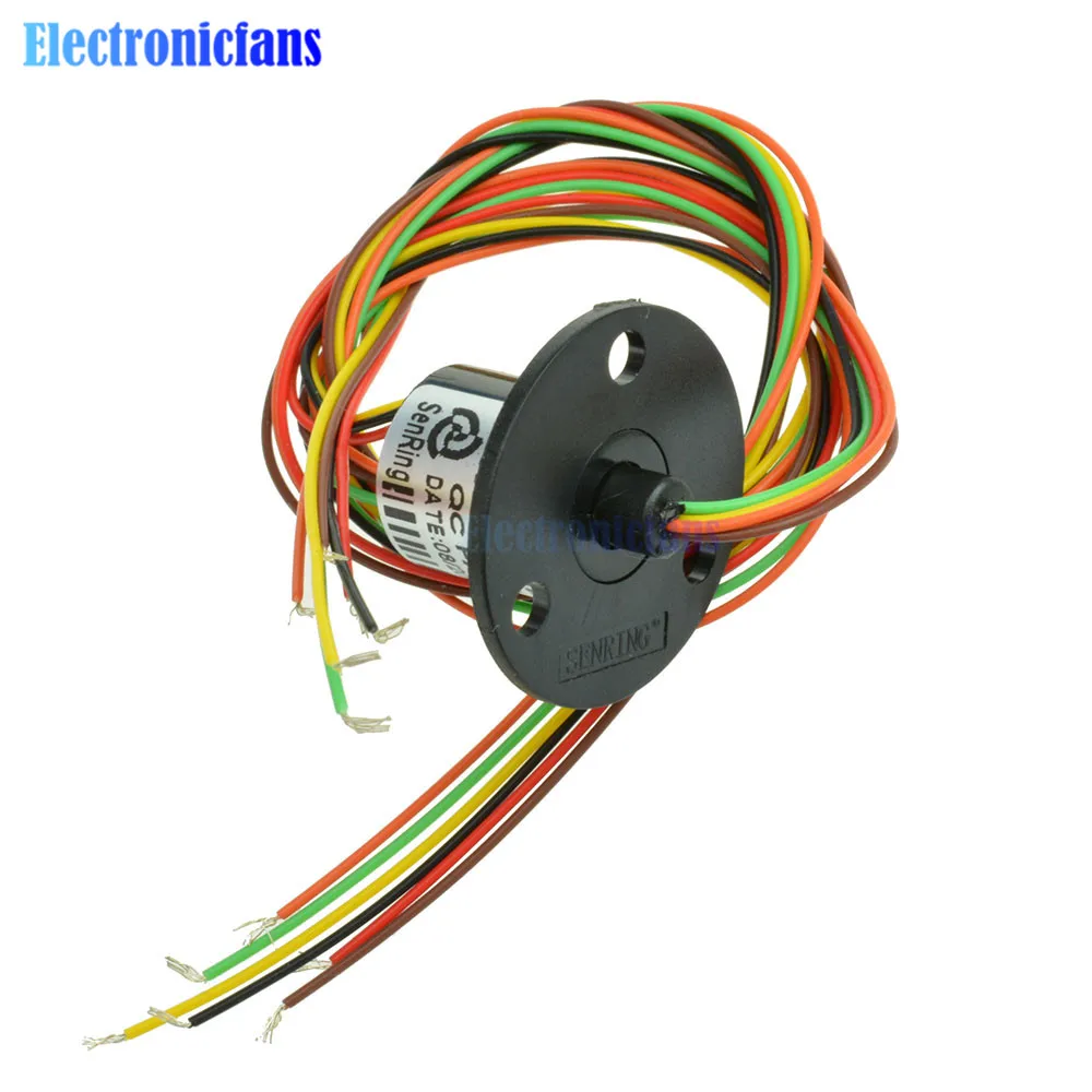 AC 240V 6-Way Conductive Slip Ring 300Rpm 2A for Monitor Robotic 12.5mm Engineering Plastics 1000 Nsulation Resistance