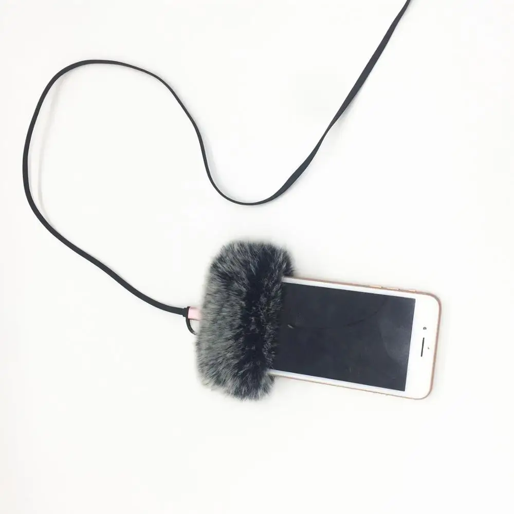 กลางแจ้งประดิษฐ์Pop Filterขนสัตว์ลมMicเสียงไมโครโฟนฝาครอบMuffกระจกสำหรับIphone 8 X huawei