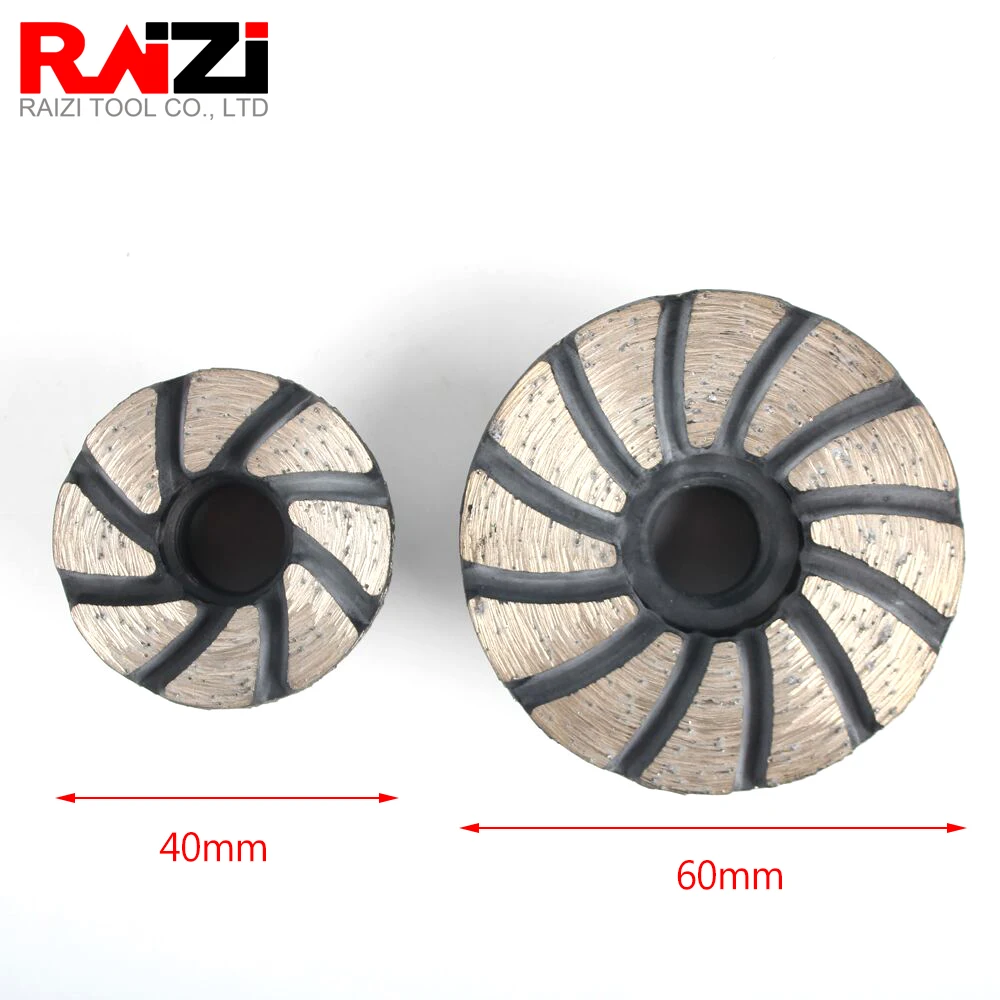 Raizi 40/60mm Concrete Grinding Wheel For Angle Grinder Granite Marble Concrete Corner Edge Dry Diamond Grinding Disc Wheel