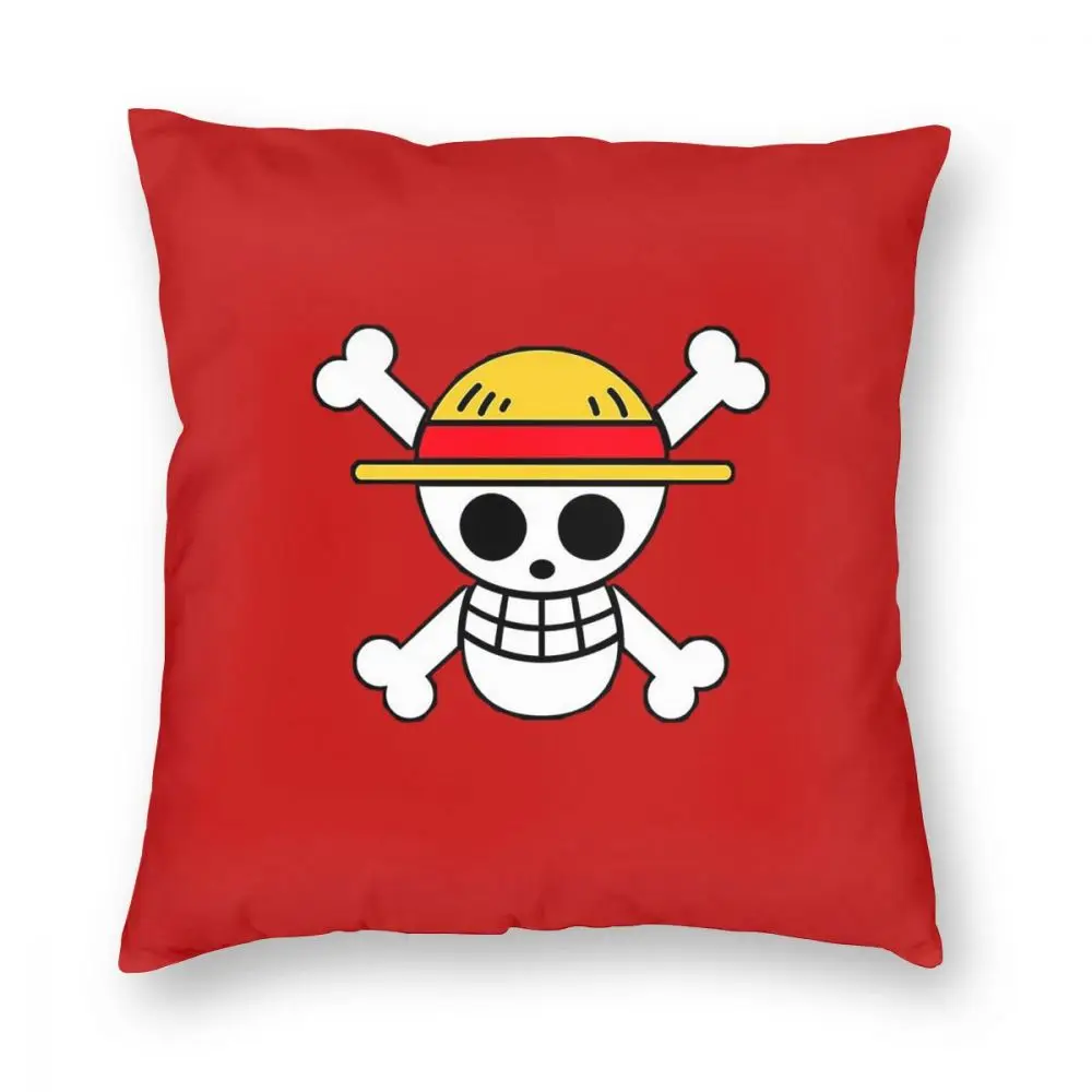 One Piece Skull Pirate Flag Square Pillow Case Polyester Throw Pillow Funny Pillowcase