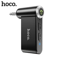 Hoco 3,5mm Jack AUX coche Bluetoother 5,0 receptor micrófono inalámbrico adaptador manos libres en coche para música Audio Aux BT receptor de auriculares