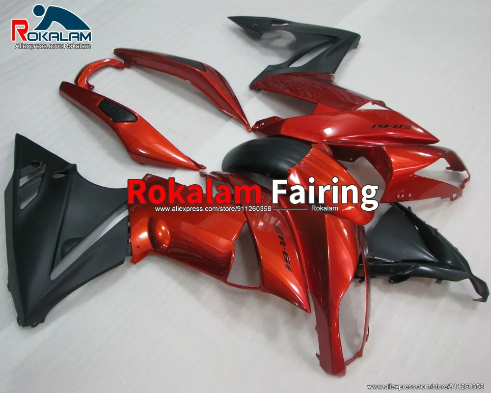 

For Kawasaki Ninja ER-6F 2009 2010 2011 Bodyworks 650R ER6F 09 10 11 Red Black Aftermarket Fairings (Injection Molding)
