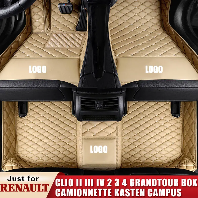 

Car Floor Carpets for RENAULT Clio II III IV 2 3 4 Grandtour Box Camionnette Kasten CAMPUS Hatchback Estate custom car Foot Mats