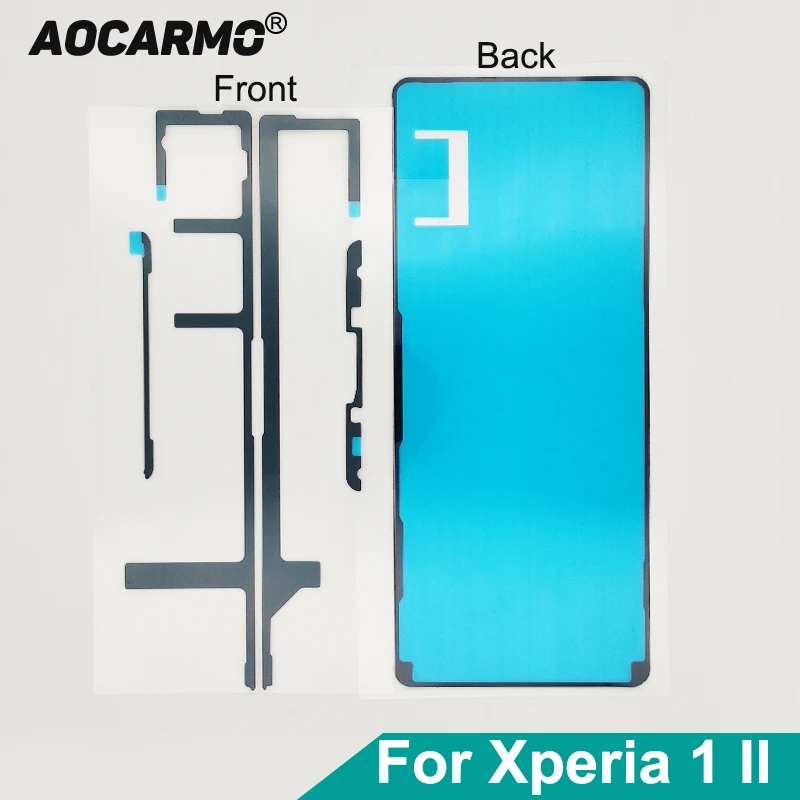 Aocarmo Przedni Ekran LCD, Klej do Obudowy, Tylna Klapka, Naklejka, Taśma Klejąca do SONY Xperia 1 II X1ii MARK2