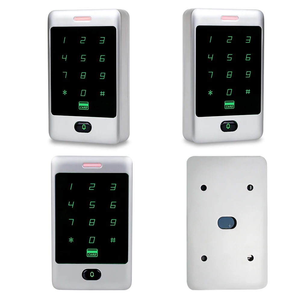 Metal Waterproof RFID 125KHz Standalone Access Control Keypad Door Controller Card Reader Outdoor Rainproof Cover with Keyfobs