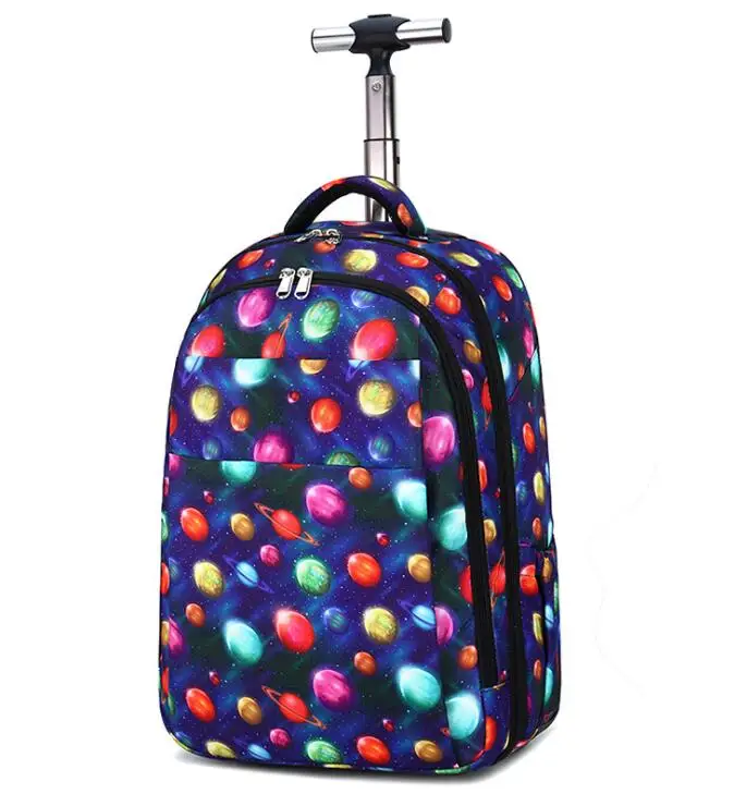 18 inch School trolley bag Rolling backpack Wheeled backpack kids School backpack On wheels Trolley luggage  bags for teenagers