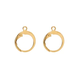 20 Gold Round Leverback Earwire Stainless Steel Hoop Earring Findings DIY Women Earrings Connector Making