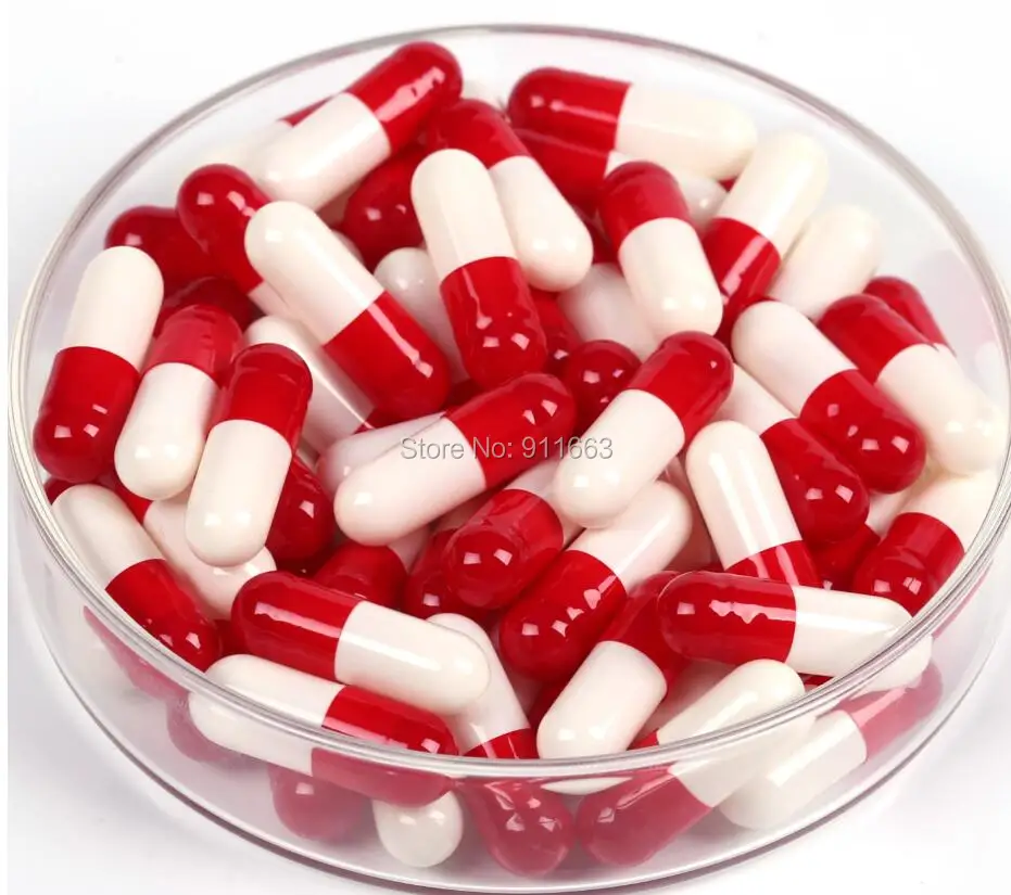 10,000PCS 1# Red White Empty Capsule! Gelatin Vacant Capsule,Hard Gelatin Capsule,Size 1 Medicine Capsules,Granule Packaging,