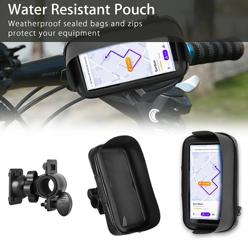 Bolsa universal impermeável para celular e bicicleta, bolsa para celular com suporte de montagem no guidão, motocicleta, novo, 2020