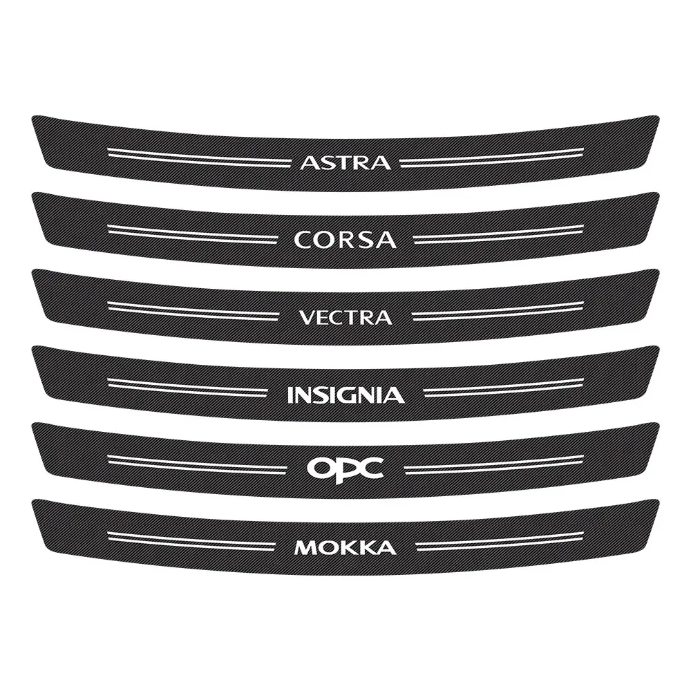 For Opel Astra H K J G Corsa E D OPC Mokka Insignia B Vectra Car Rear Bumper Sticker Auto Trunk Trim Guard Protector Accessories