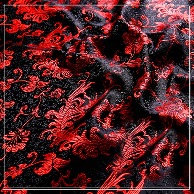 75x50cm damask silk satin brocade jacquard fabric costume upholstery furniture curtain clothing material