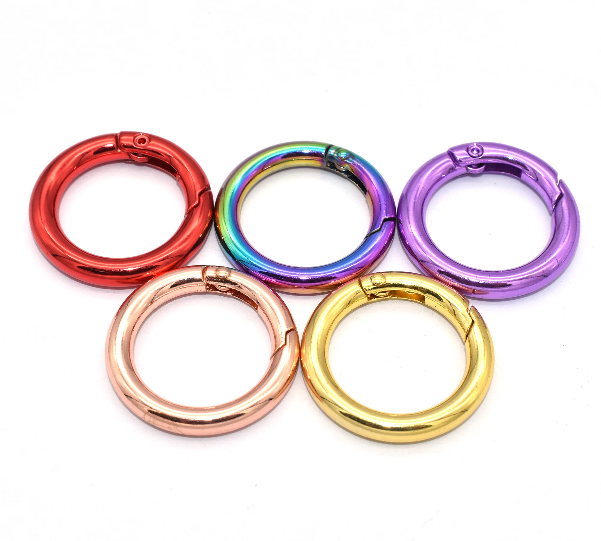 Rainbow Spring Clasp 20mm Spring Gate O Ring Zinc Alloy Snap Trigger Buckle DIY Accessories Leather Craft Purse Handbag Hardware