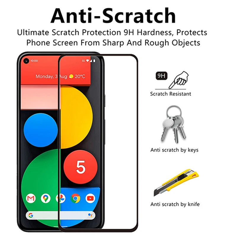 Закаленное стекло с полным покрытием для Google Pixel 5, 4, 3, 2, 1, Pixel 4a, 3a, защитная пленка для экрана Google Pixel 4, XL, 3a, XL, 2, XL стекло XL