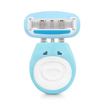 QSHAVE 여성용 미니 휴대용 면도기, 갈기 다리 털, 개인 신체 수동 면도기, 5 층 블레이드 레이디 면도기, 케이스 포함, 신제품