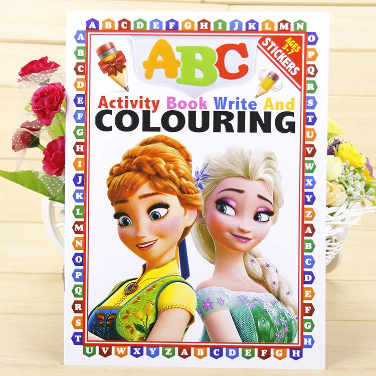 Libro di pittura principessa Disney puzzle per bambini libro di graffiti per l\'educazione precoce divertente libro da colorare regalo di