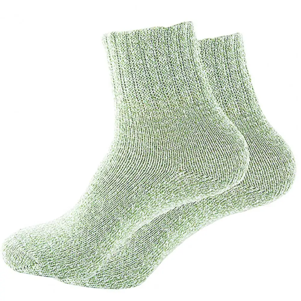 Chaussettes de sport en laine douce et épaisse pour femme, 2 paires, couleur unie, hiver