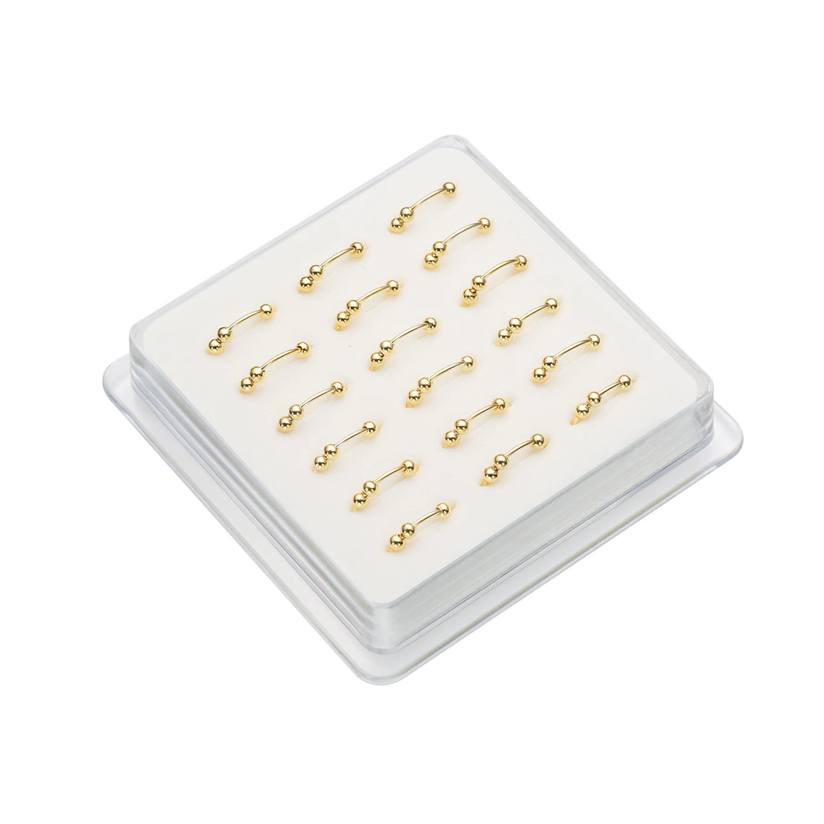 18Pcs/Set Trendy Gold Silver Three Ball Nose Hoop Ring Body Piercing  Jewelry Pircing Nez Aro Nariz