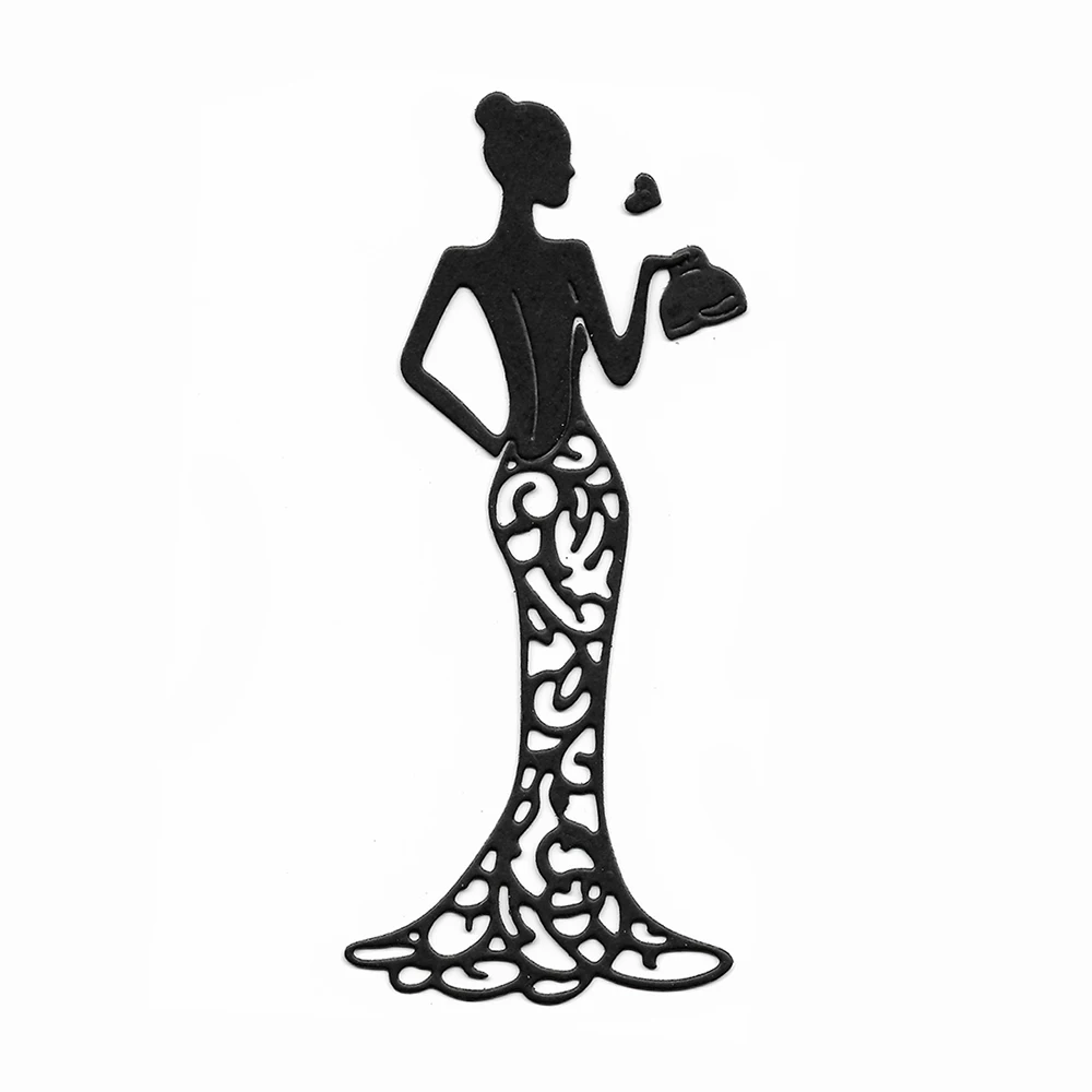 

Lady Pattern Metal Cutting Dies Scrapbooking DIY Clipart Craft Shape Paper Die Cutter Mold For Photo Album Decorating