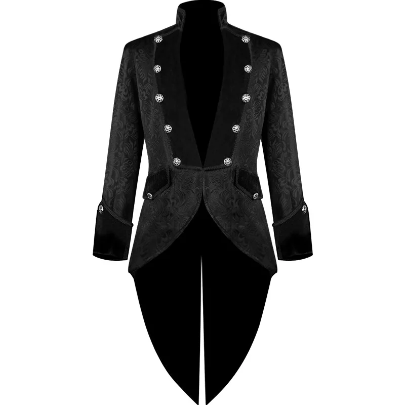 Medieval Steampunk Tailcoat Halloween Costume Men Renaissance Pirate Vampire Gothic Jackets Vintage Victorian Frock Coat Uniform