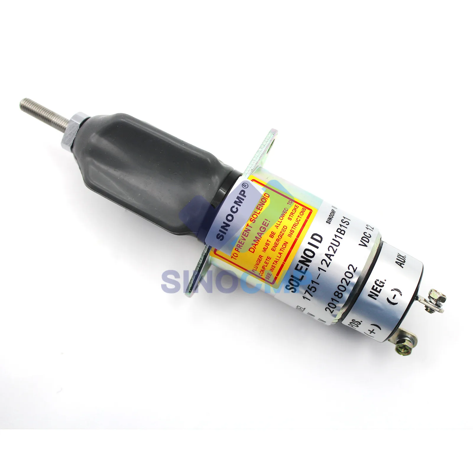 1751-12A2U1B1S1 12V Fuel Shutdown Solenoid Cut Off Solenoid for Excavator Engine Aftermarket Parts, 3 Month Warranty