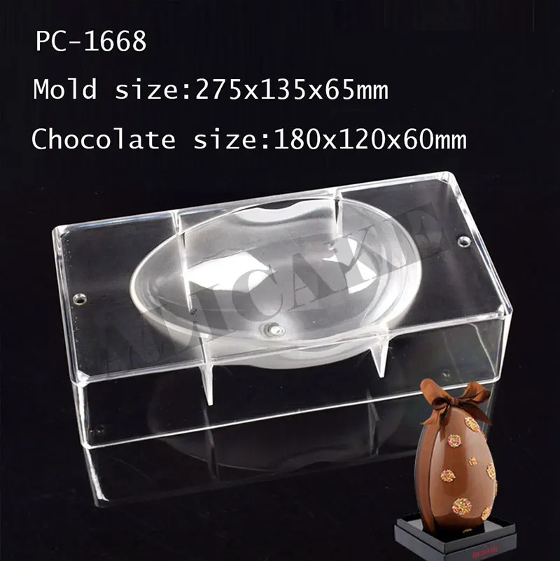 Chocolate Mold Polycarbonate Happy Easter Egg Chocolate Mould Cake Decoration Form Smooth Egg Confectionery Baking Bakery Tools