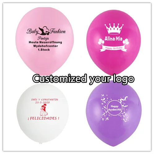 customized balloon personalized print balloon letters text own logo printing advertising custom Birthday Wedding Party balloons