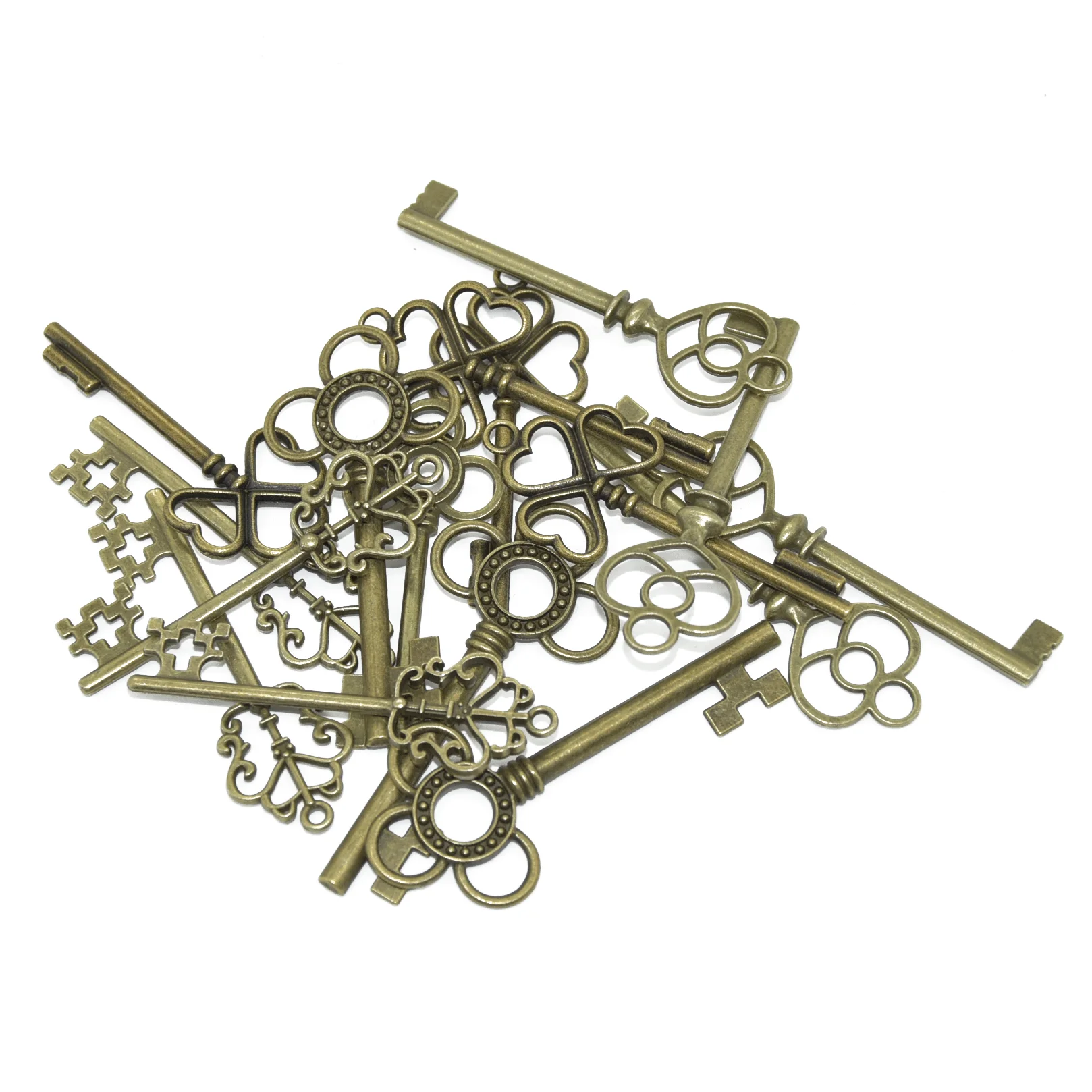 Vintage Mixed Skeleton Keys Flying Keys Charms Antique Bronze Alloy Metal Pendants For DIY Handmade Jewelry Accessories Making