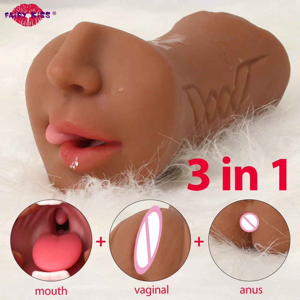 Male Masturbator 3d Deep Throat Oral Adult Products Artificial Real Feeling Vagina Pocket Pussy Tongue Blowjob Sex Toys For Men