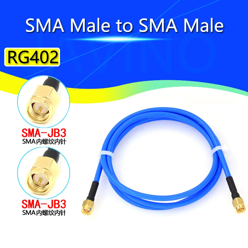 Javino SMA male to male plug straight connector with RG402 RG141 RG-402 Coaxial Jumper blue cable 10CM-200CM RF Low Loss Coax