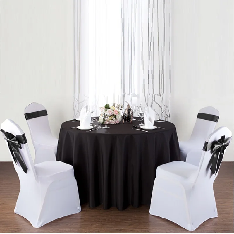 Polyester Round Table Cloth, Dust Cover, Cheap Hotel Cloth, Wedding Meeting Table Cloth, Pure Color