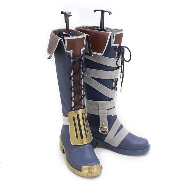 Anime Arcane Vi Cosplay Sapatos Botas The Piltover Enforcer Salto Alto Para Mulheres Meninas