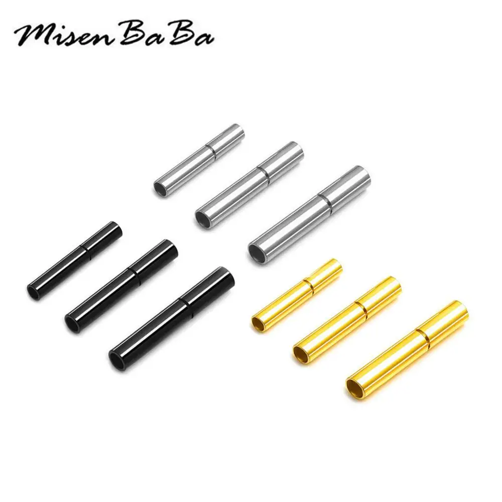 5Pcs/Lot Stainless Steel Rotate Buckle Connector Cord Cylinder Clasps Hooks For Jewelry DIY Making Connector Accessories