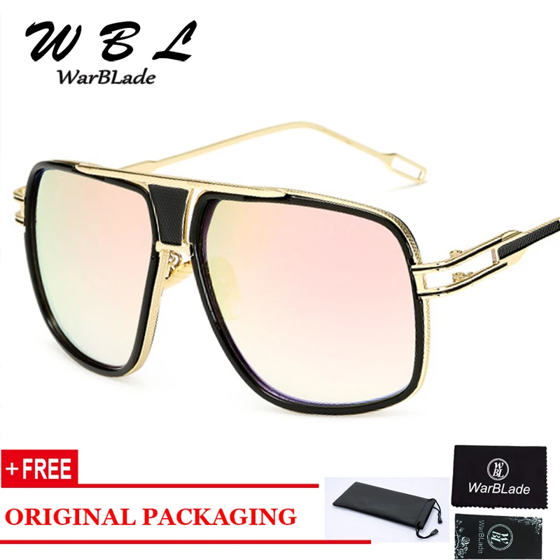 

WarBLade 2019 New Fashion Big Frame Sunglasses Vintage Men Square Fashion Glasses for Women High Quality Retro Sun Glasses