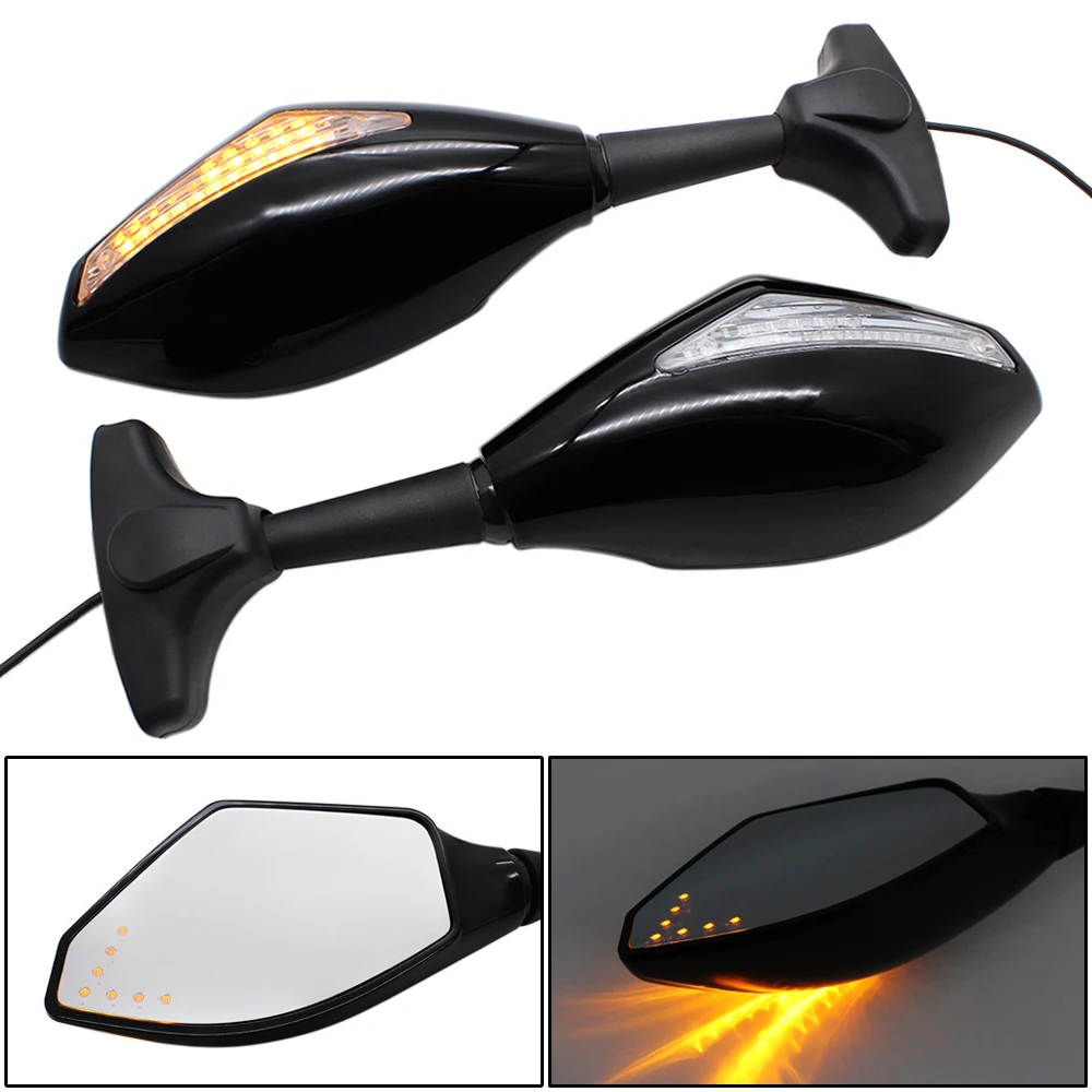 Motorcycle Mirrors Rearview Side Mirror Acrylic Amber For KAWASAKI Honda CBR125R CBR600F CBR900RR Yamaha YZF R1 R6 FZ1