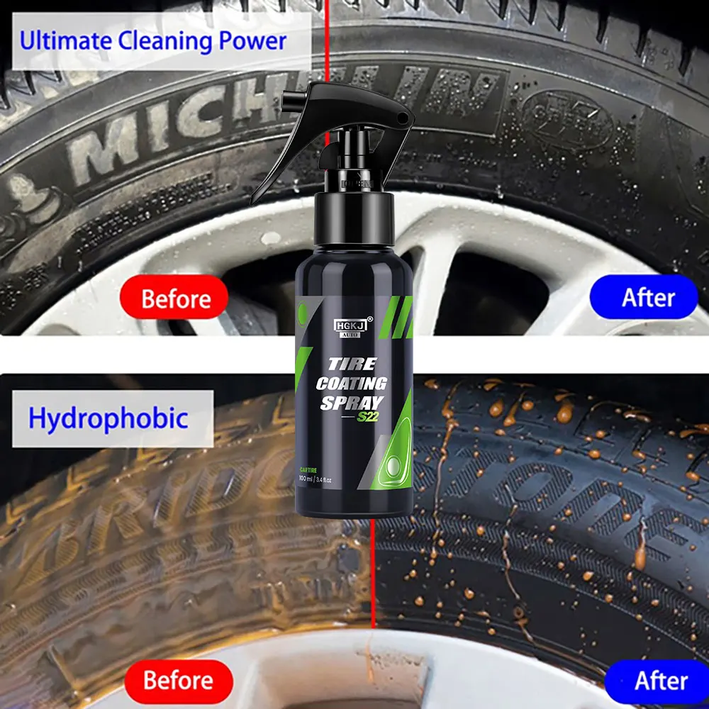 

HGKJ S22 Black Car Tire Blackening Shine чернение шин Ceramic Coating Spray Liquid Refurbishing Agent Auto Washing Accessories