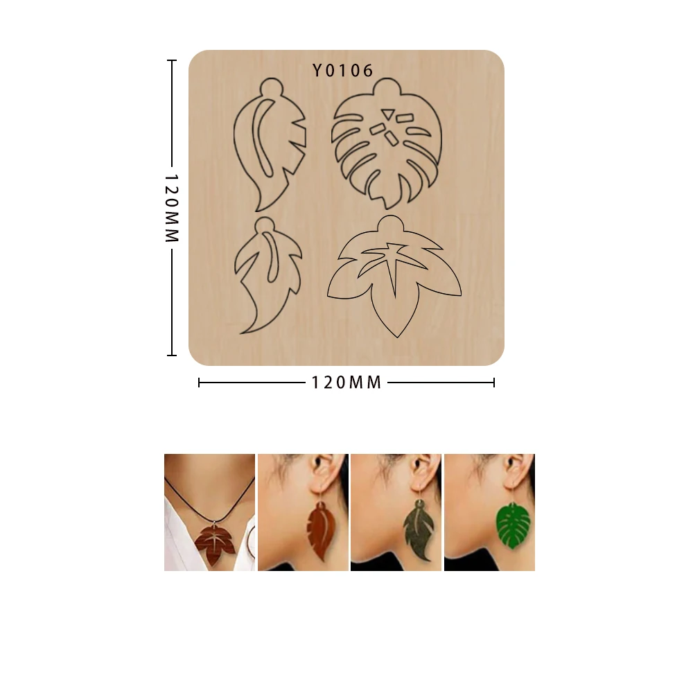 Leather Die Cuts for Handmade Craft, Irregular Leaf Earrings, Scrapbooking, Suitable for Big Shot Machines