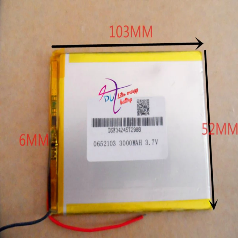 

Лучший бренд батареи 3,7 V планшетный аккумулятор 6052103 0652103 3000MAH Карманный аккумулятор игровой автомат светодиодный продукт электронная книга