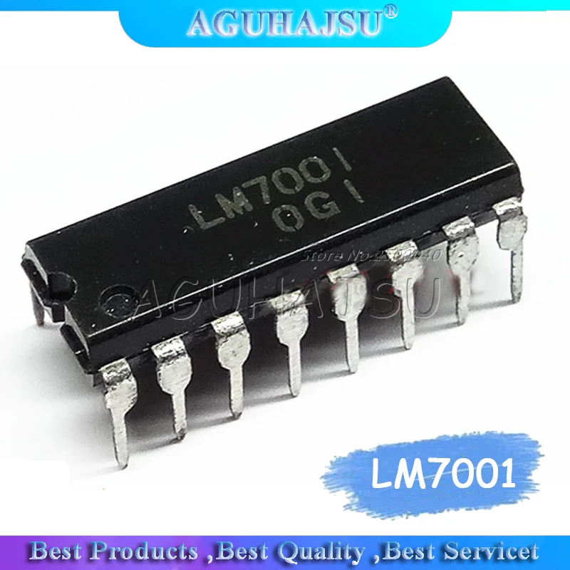 10PCS   LM7001 7001 DIP-16 Phase-locked loop frequency synthesizer for electronic tuning